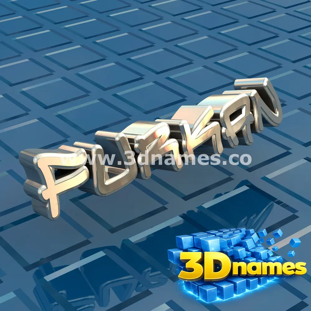 furkan in Blue Bling style - 3D name wallpaper