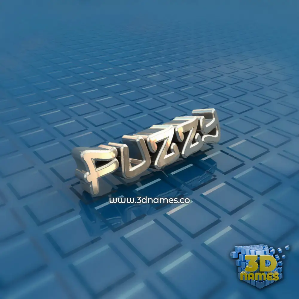 fuzzy in Blue Bling style - 3D name wallpaper