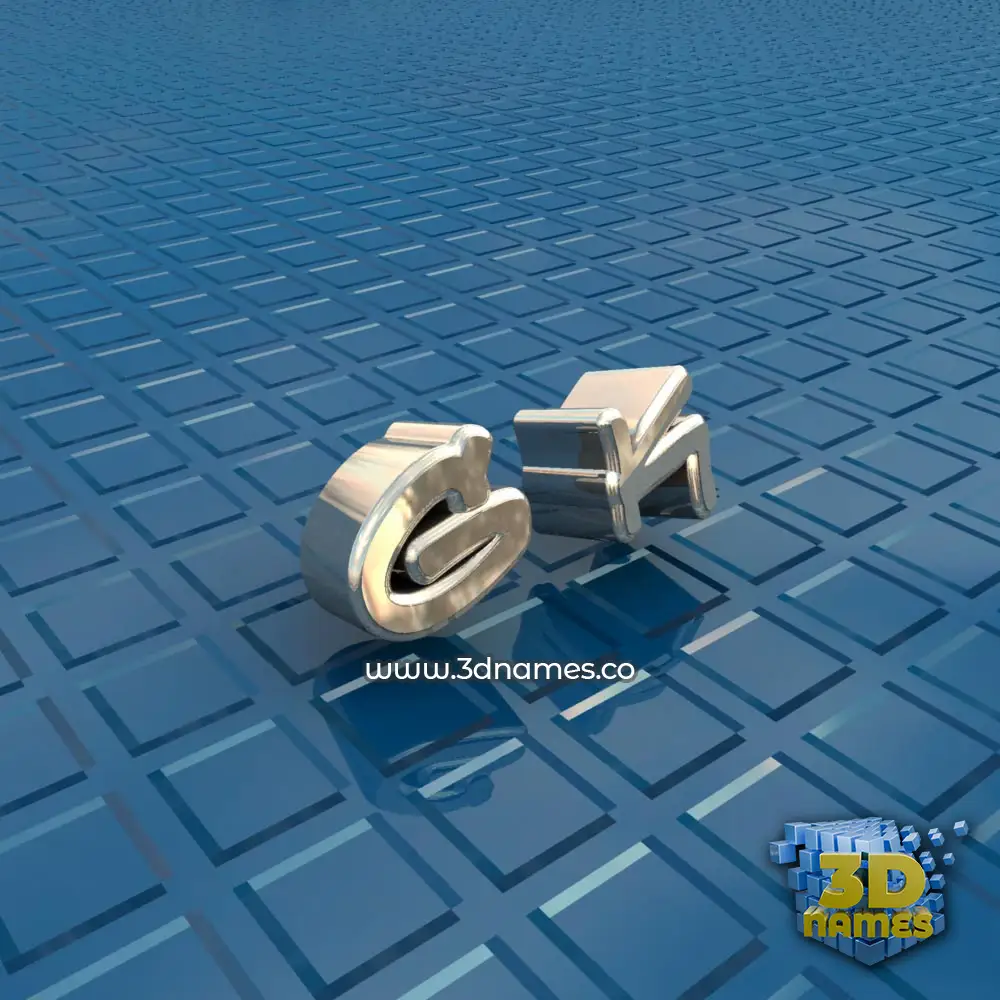 g k in Blue Bling style - 3D name wallpaper