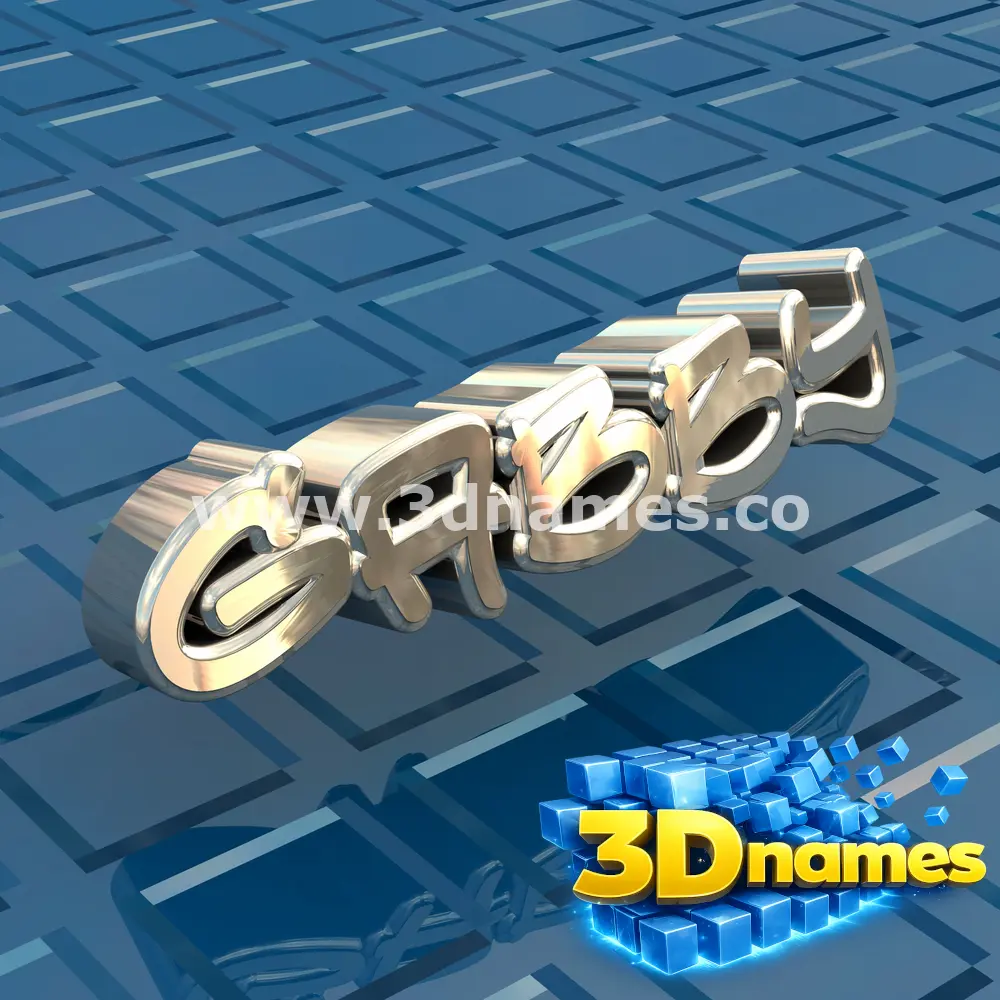 gabby in Blue Bling style - 3D name wallpaper