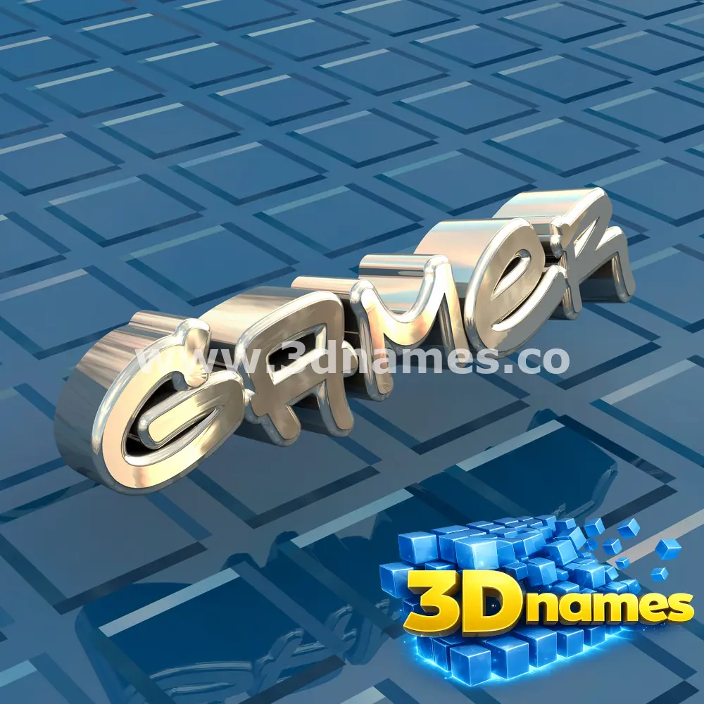 gamer in Blue Bling style - 3D name wallpaper