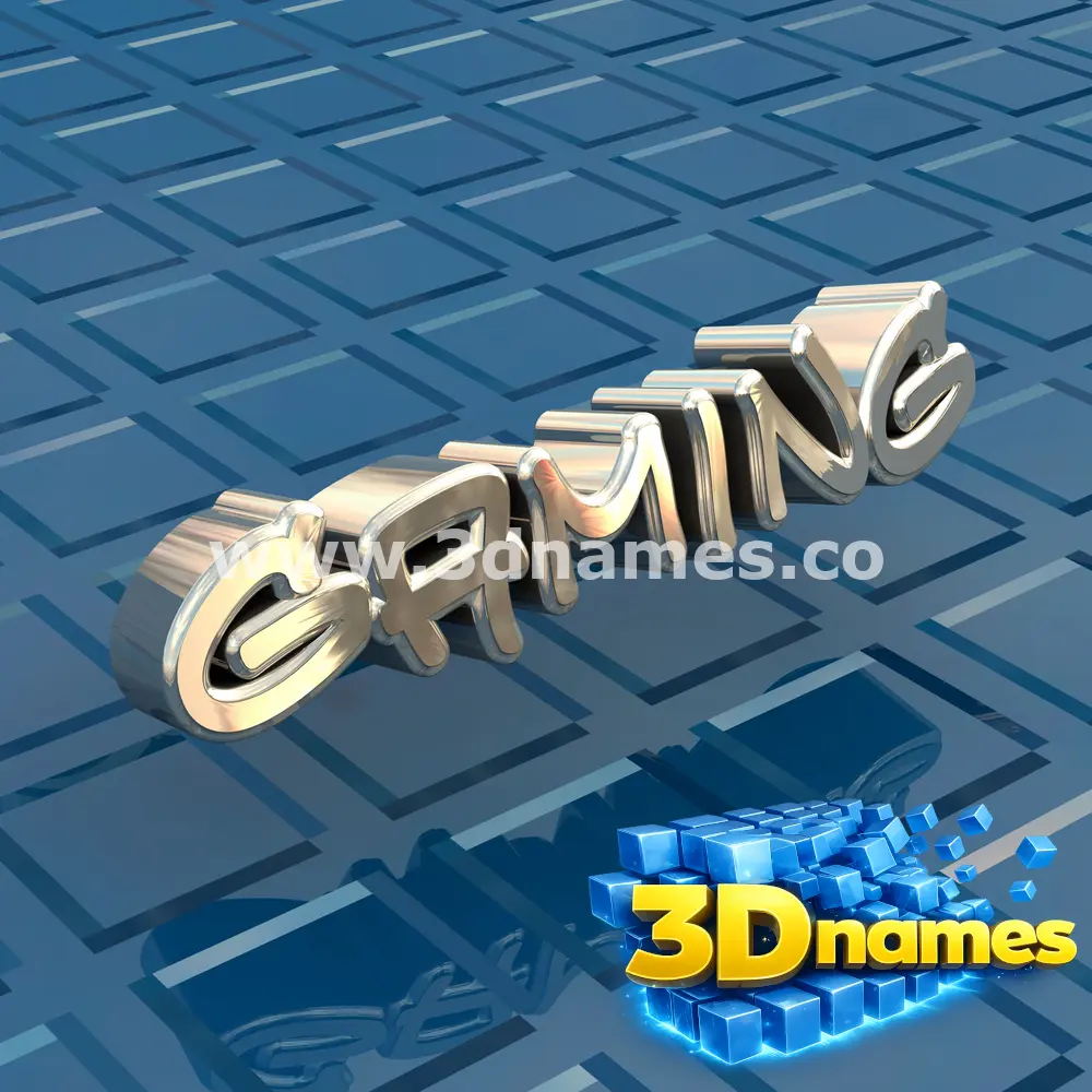 gaming in Blue Bling style - 3D name wallpaper