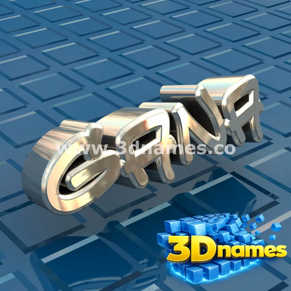 gana in Blue Bling style - 3D name wallpaper