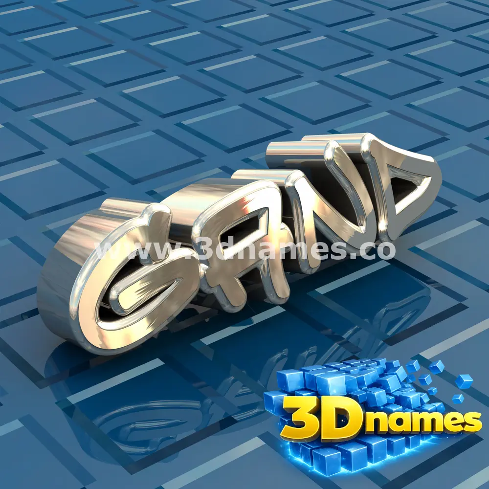gand in Blue Bling style - 3D name wallpaper