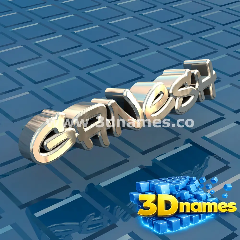 ganesh in Blue Bling style - 3D name wallpaper