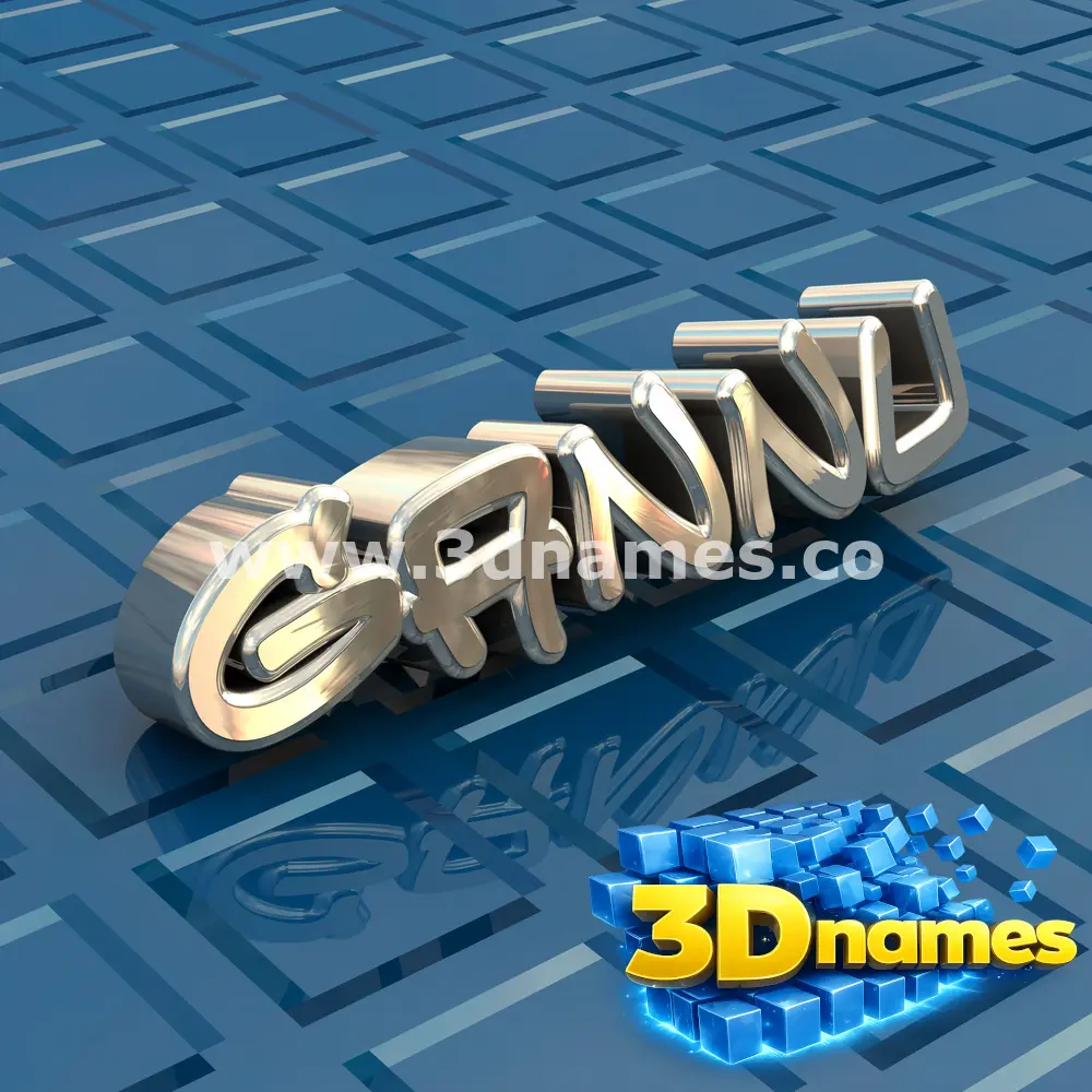 gannu in Blue Bling style - 3D name wallpaper