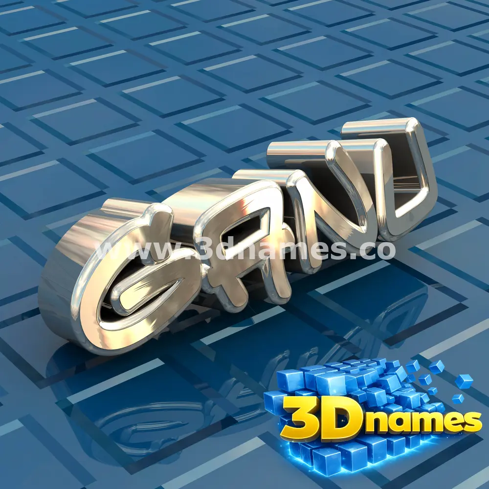 ganu in Blue Bling style - 3D name wallpaper
