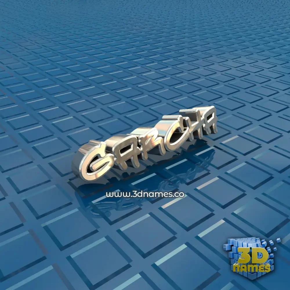 garcha in Blue Bling style - 3D name wallpaper