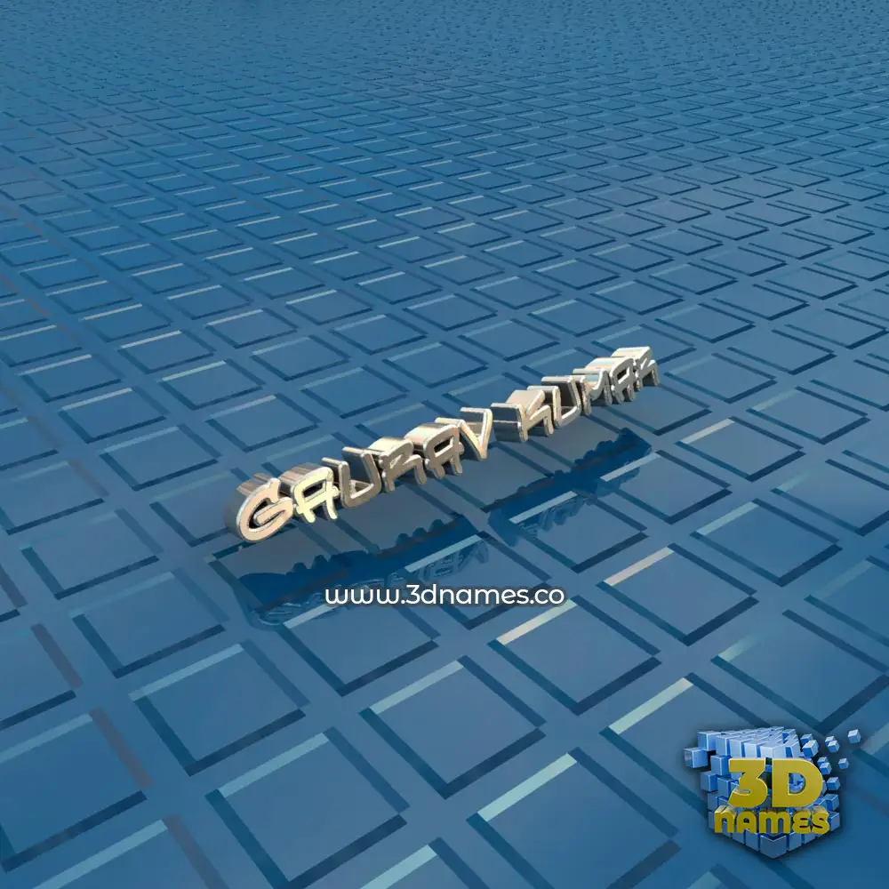 gaurav kumar in Blue Bling style - 3D name wallpaper
