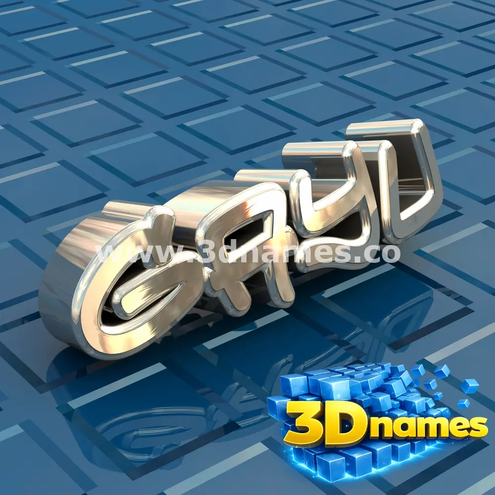 gayu in Blue Bling style - 3D name wallpaper