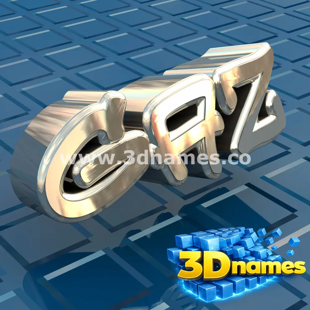 gaz in Blue Bling style - 3D name wallpaper