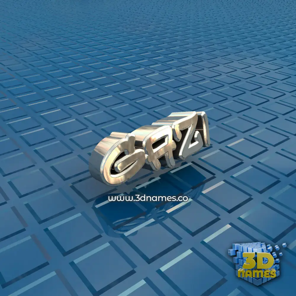 gazi in Blue Bling style - 3D name wallpaper