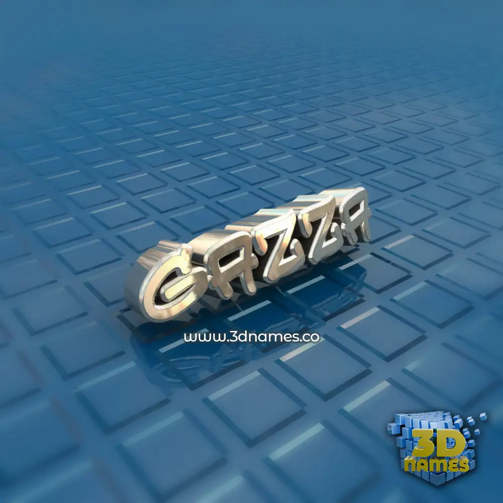 gazza in Blue Bling style - 3D name wallpaper