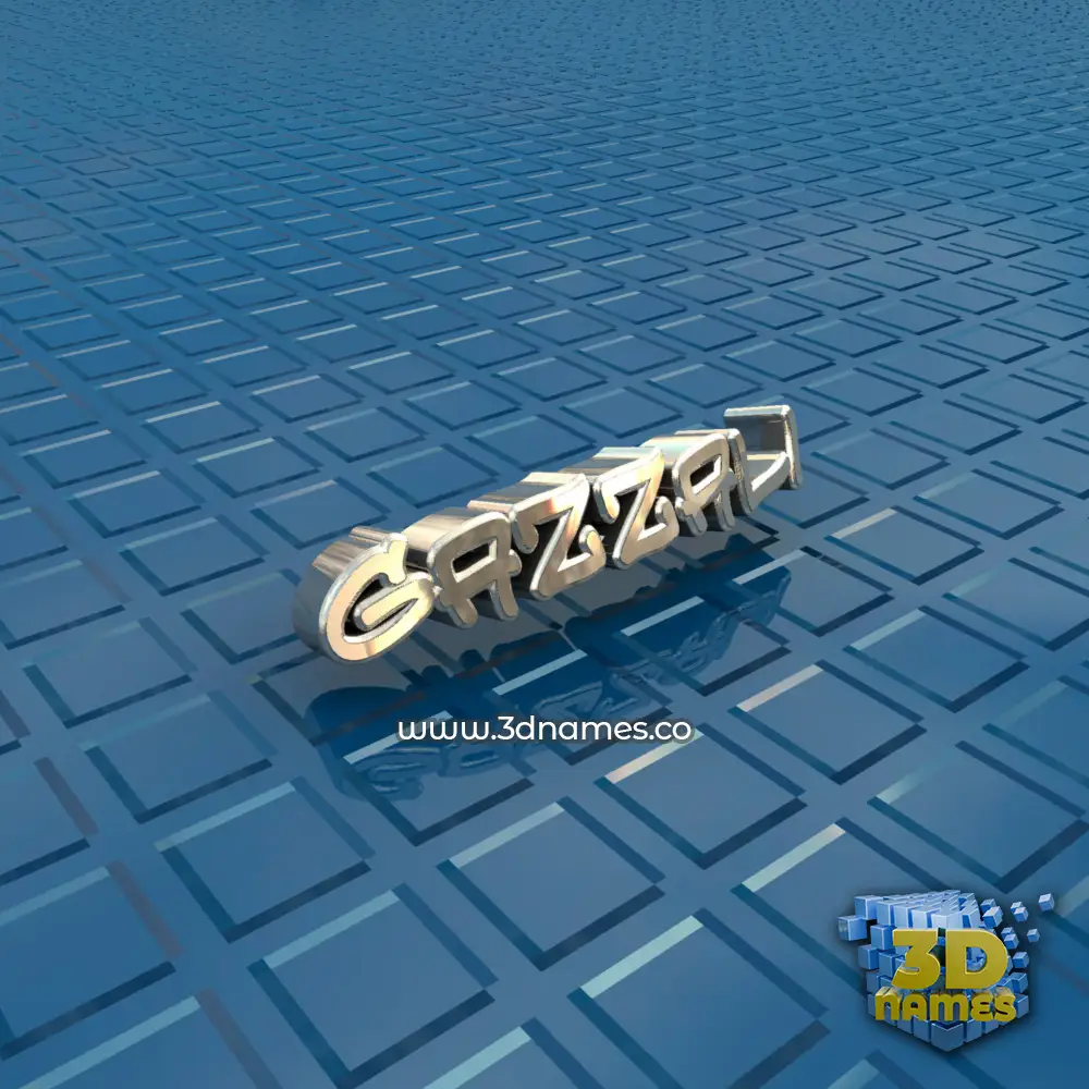 gazzali in Blue Bling style - 3D name wallpaper