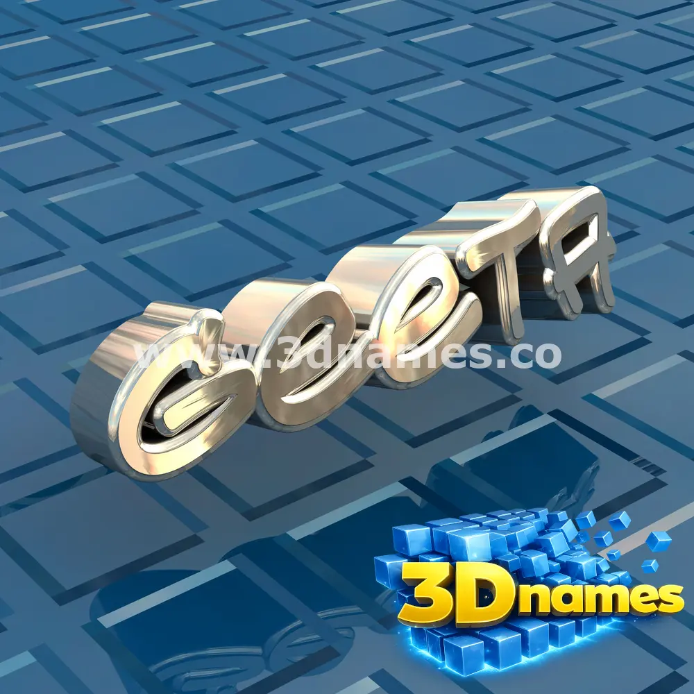 geeta in Blue Bling style - 3D name wallpaper