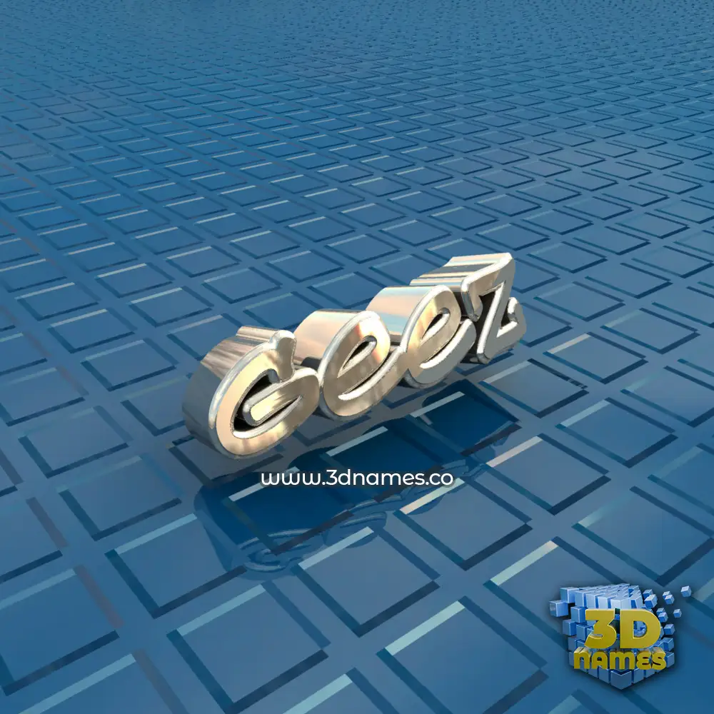 geez in Blue Bling style - 3D name wallpaper