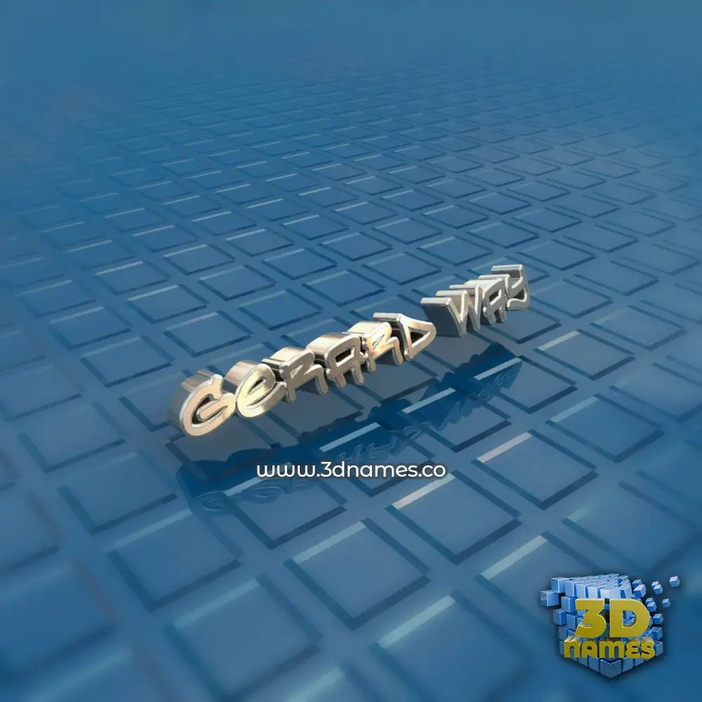 gerard way in Blue Bling style - 3D name wallpaper