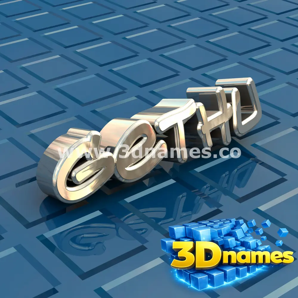 gethu in Blue Bling style - 3D name wallpaper