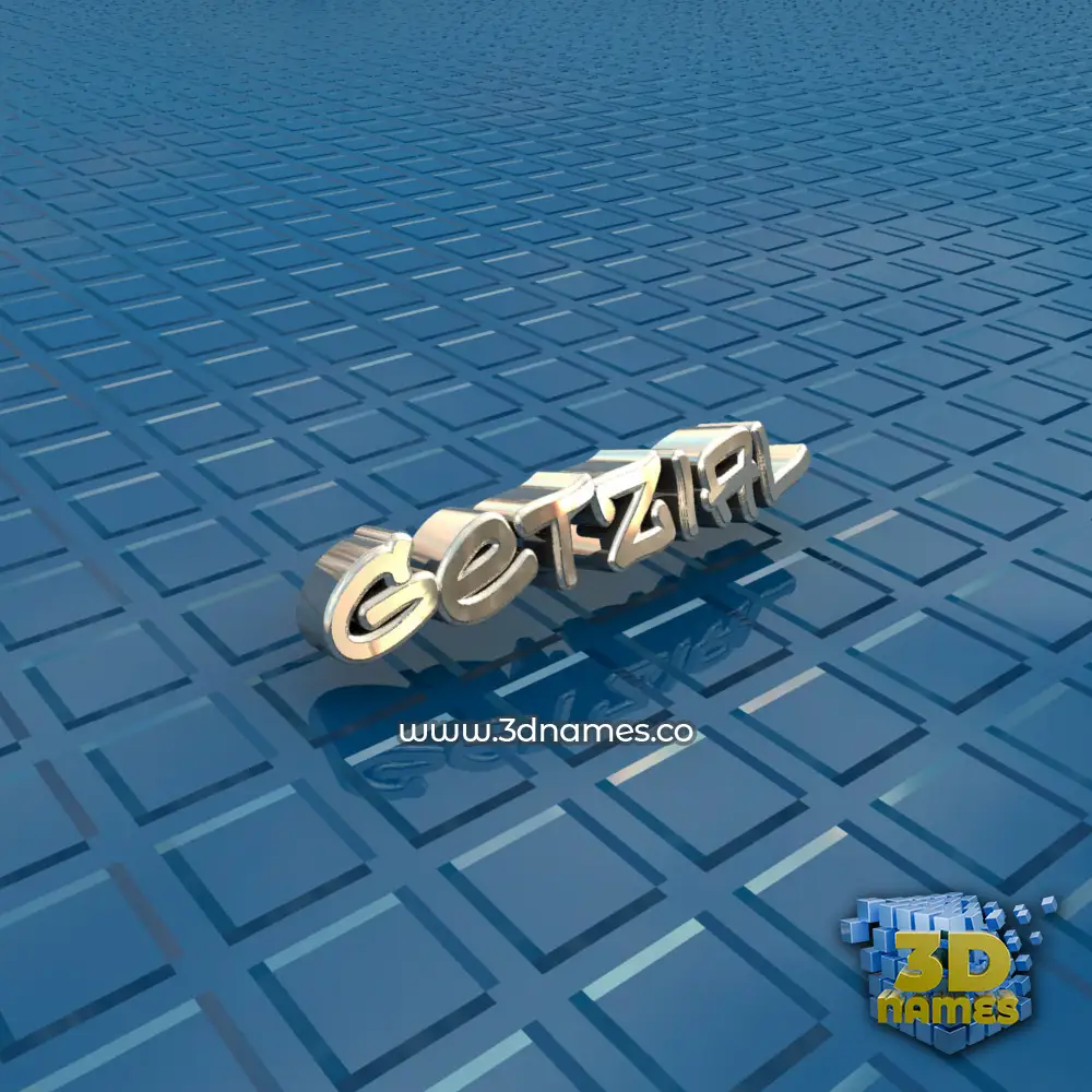 getzial in Blue Bling style - 3D name wallpaper