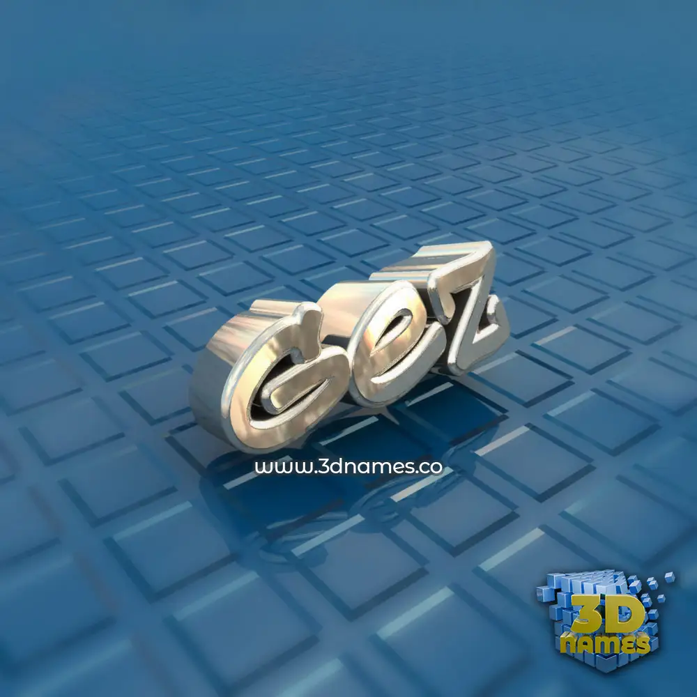 gez in Blue Bling style - 3D name wallpaper
