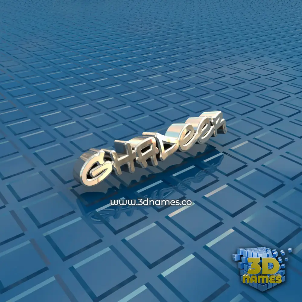 ghadeer in Blue Bling style - 3D name wallpaper
