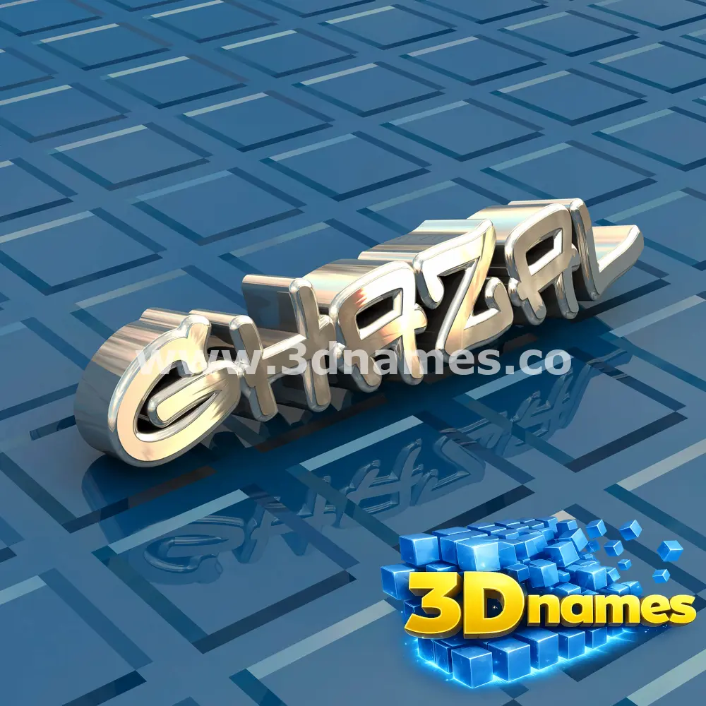 ghazal in Blue Bling style - 3D name wallpaper