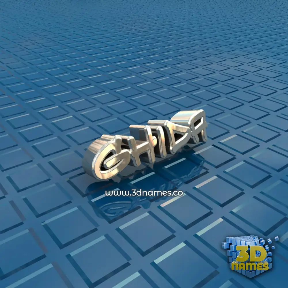 ghida in Blue Bling style - 3D name wallpaper