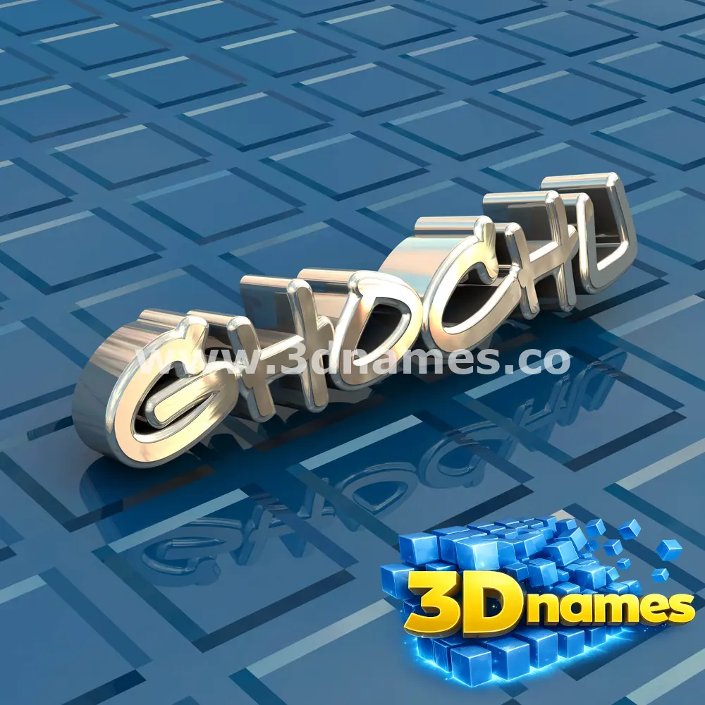 ghochu in Blue Bling style - 3D name wallpaper