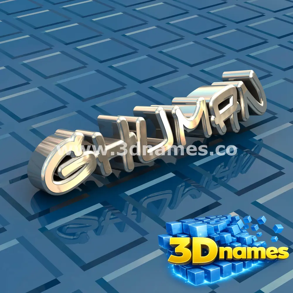 ghuman in Blue Bling style - 3D name wallpaper