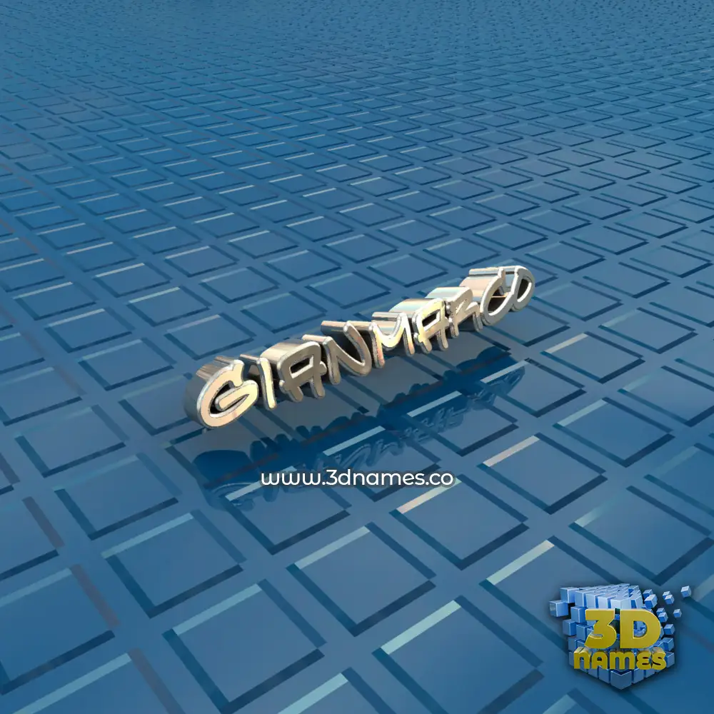 gianmarco in Blue Bling style - 3D name wallpaper