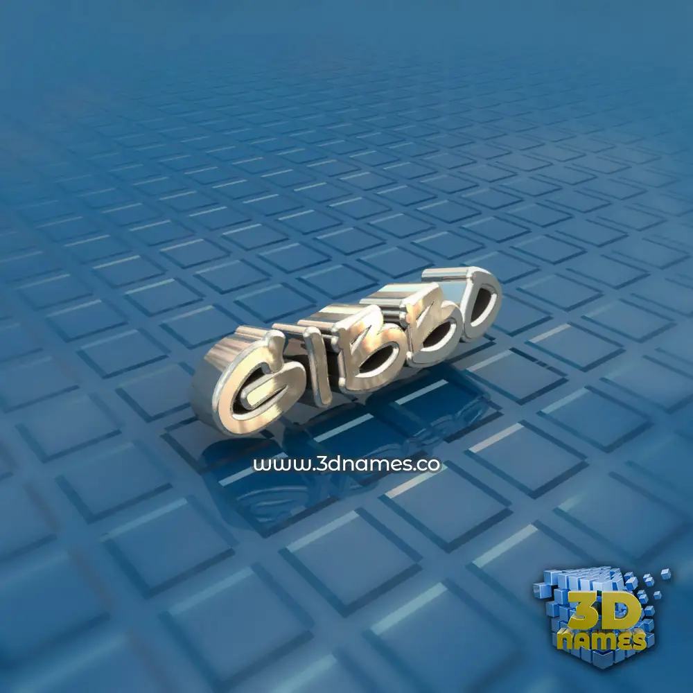 gibbo in Blue Bling style - 3D name wallpaper