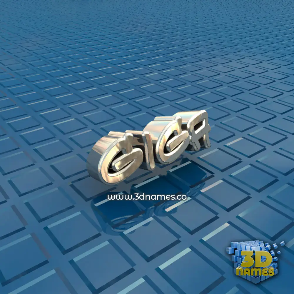 giga in Blue Bling style - 3D name wallpaper