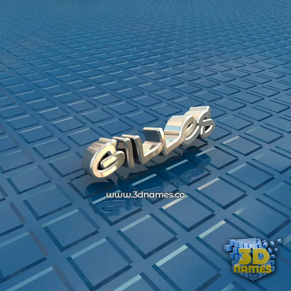 gilles in Blue Bling style - 3D name wallpaper