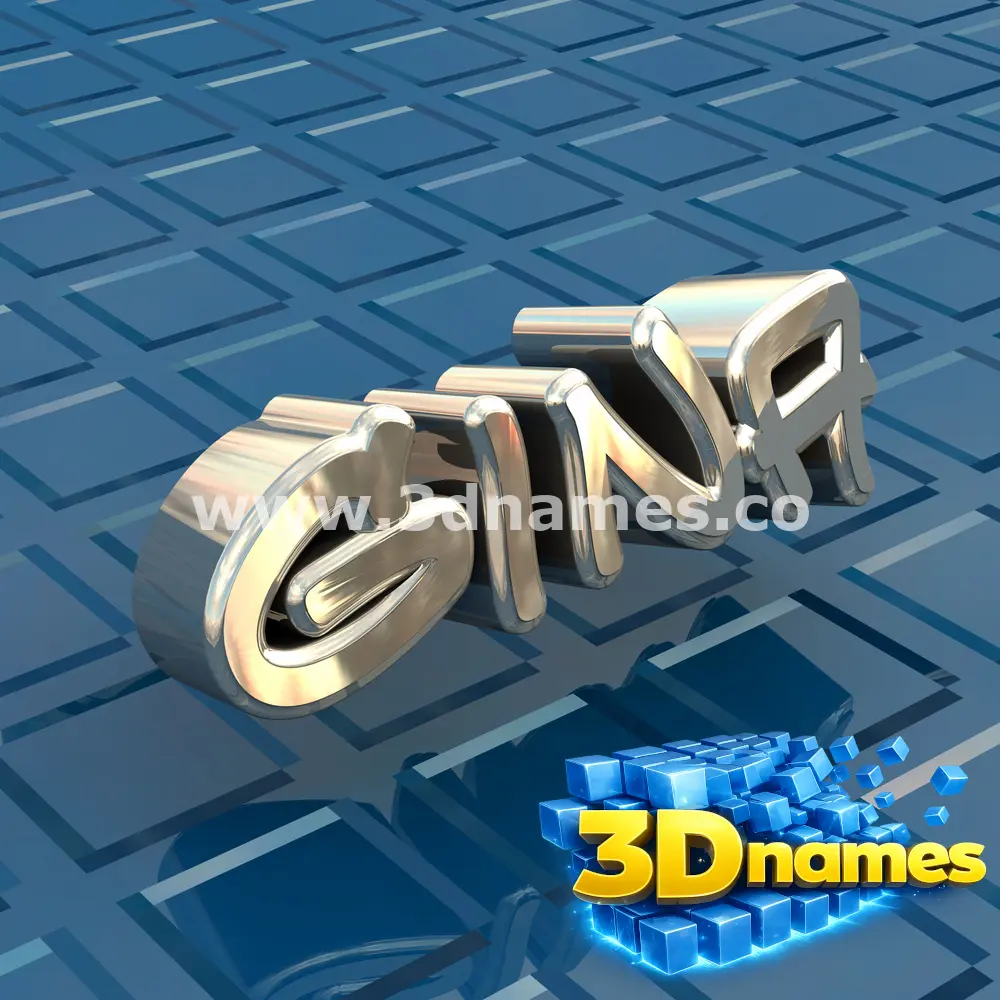 gina in Blue Bling style - 3D name wallpaper