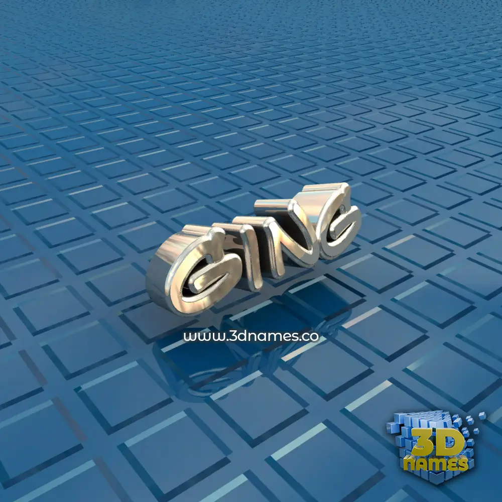 ging in Blue Bling style - 3D name wallpaper