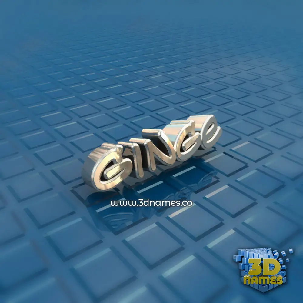 ginge in Blue Bling style - 3D name wallpaper