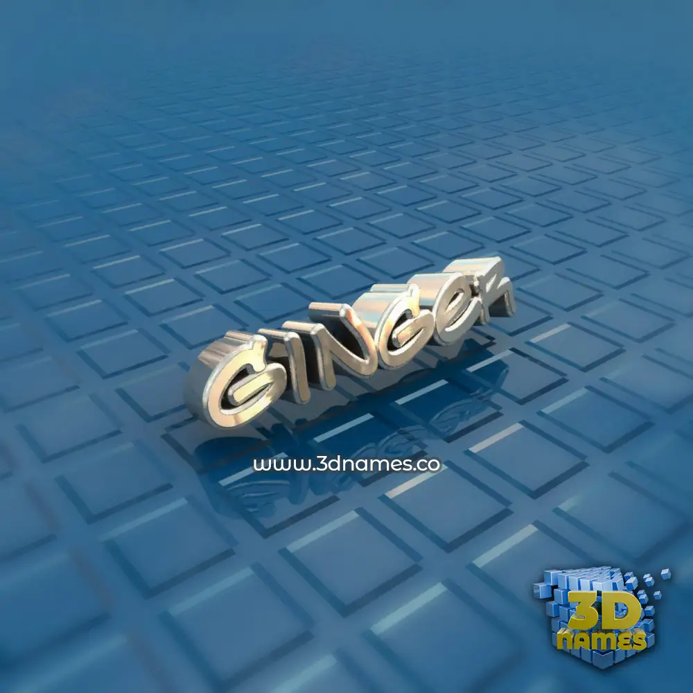 ginger in Blue Bling style - 3D name wallpaper