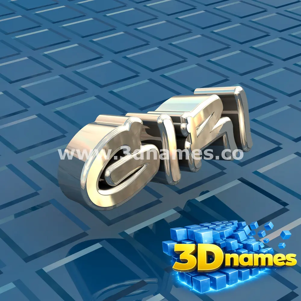 giri in Blue Bling style - 3D name wallpaper