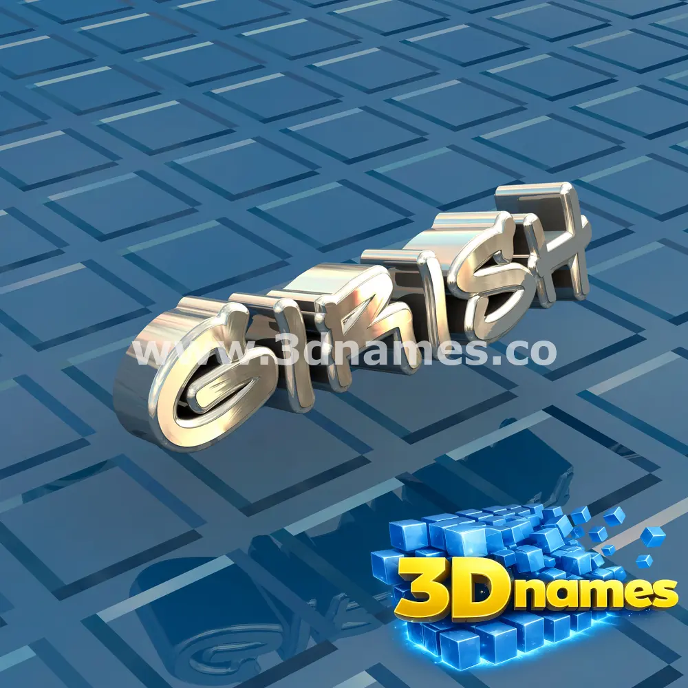 girish in Blue Bling style - 3D name wallpaper