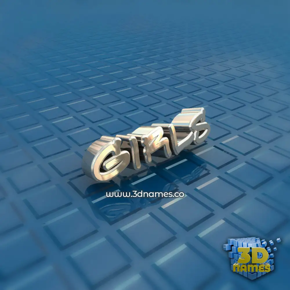 girls in Blue Bling style - 3D name wallpaper