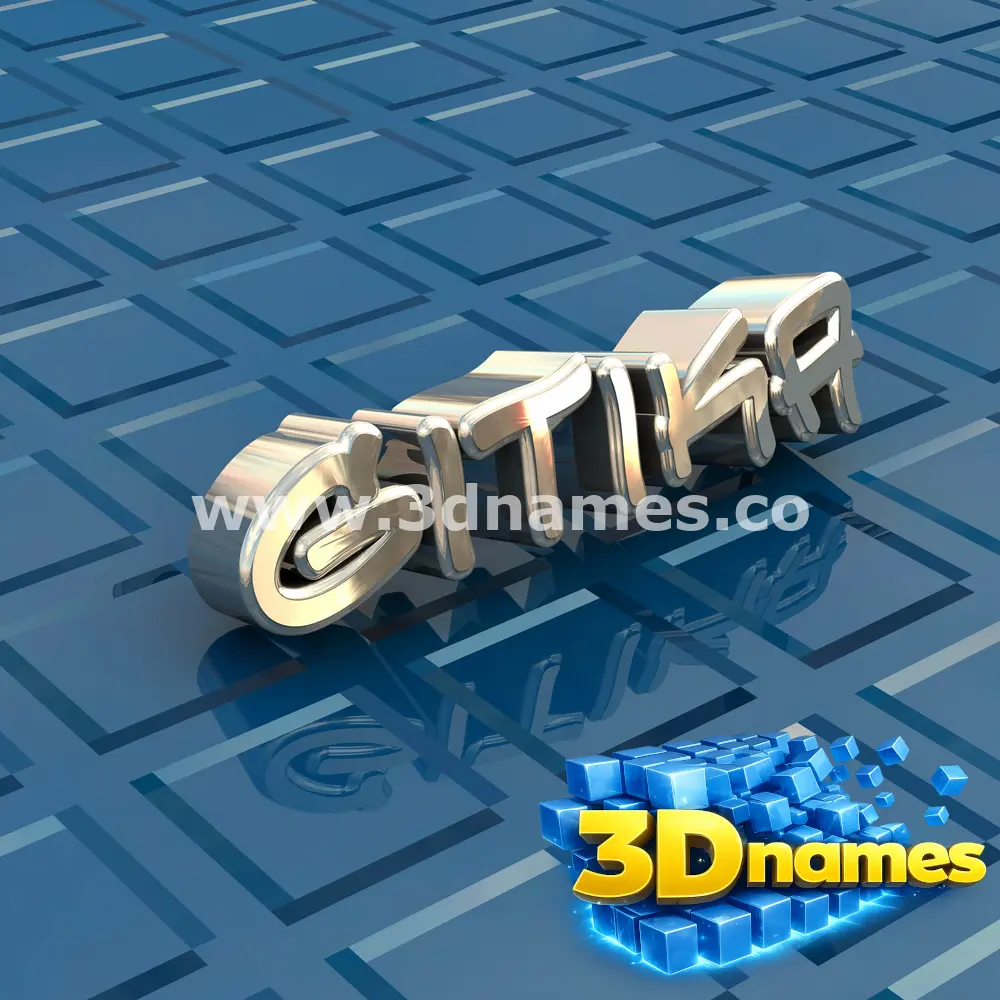 gitika in Blue Bling style - 3D name wallpaper