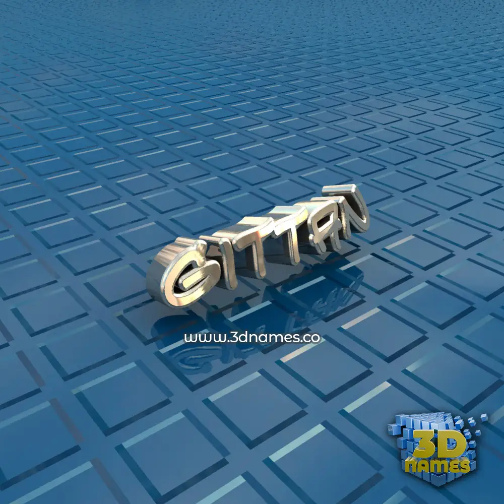 gittan in Blue Bling style - 3D name wallpaper