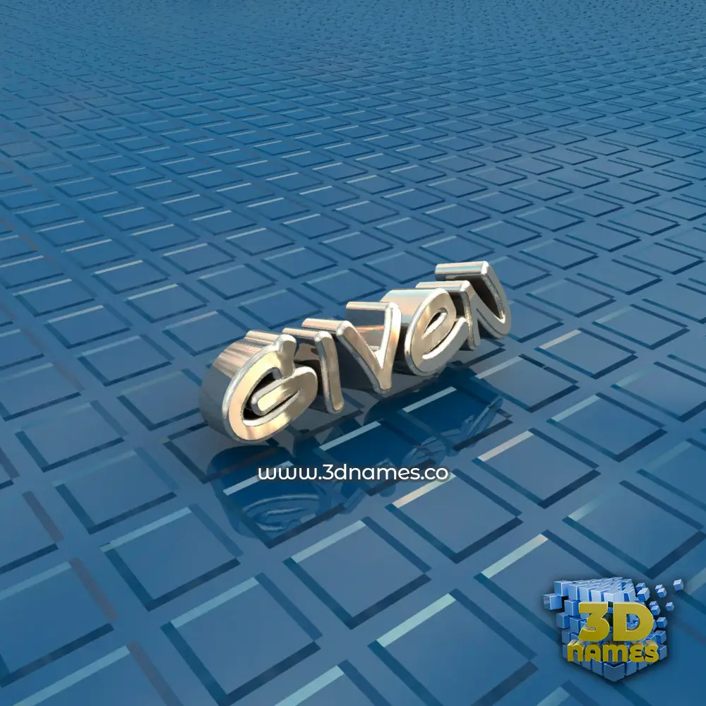 given in Blue Bling style - 3D name wallpaper