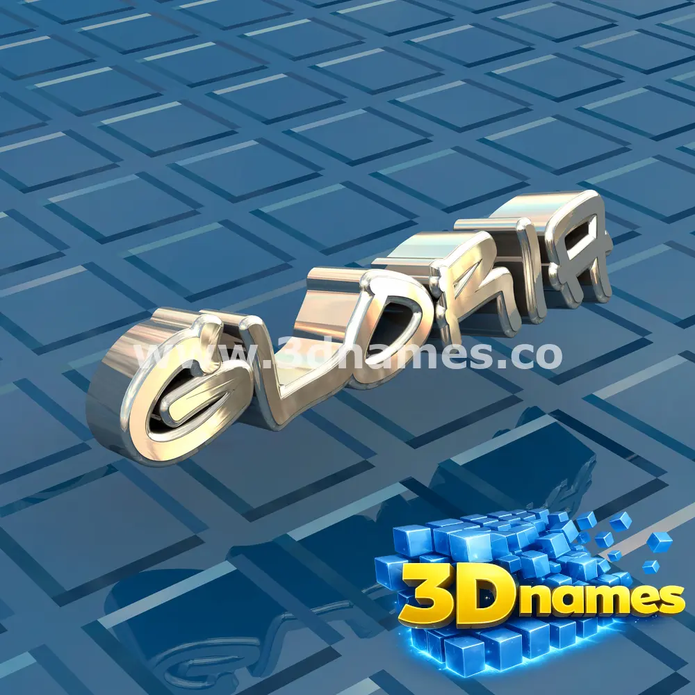 gloria in Blue Bling style - 3D name wallpaper