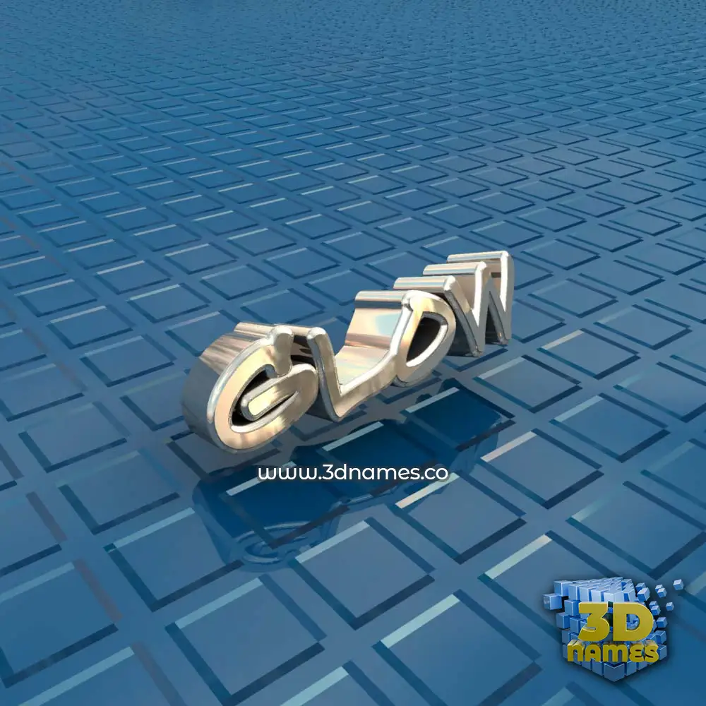 glow in Blue Bling style - 3D name wallpaper