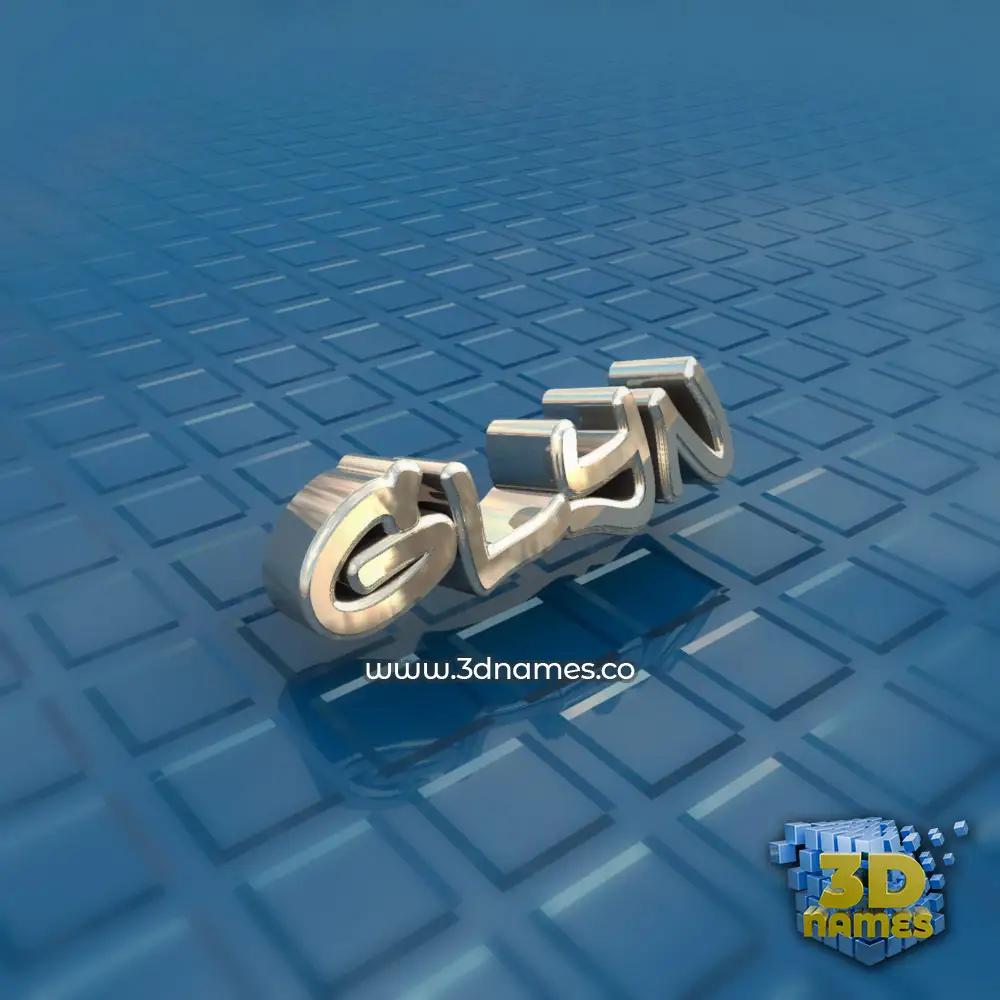 glyn in Blue Bling style - 3D name wallpaper