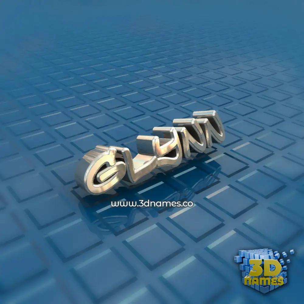 glynn in Blue Bling style - 3D name wallpaper