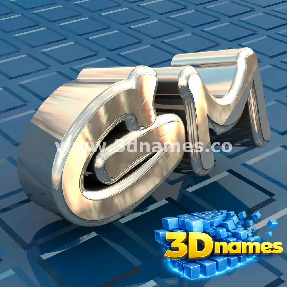 gm in Blue Bling style - 3D name wallpaper