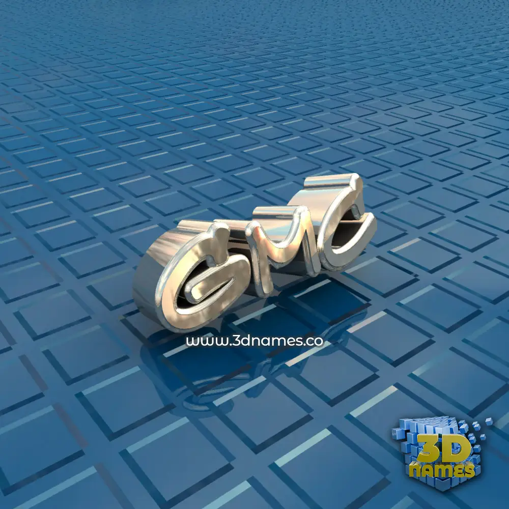 gmc in Blue Bling style - 3D name wallpaper