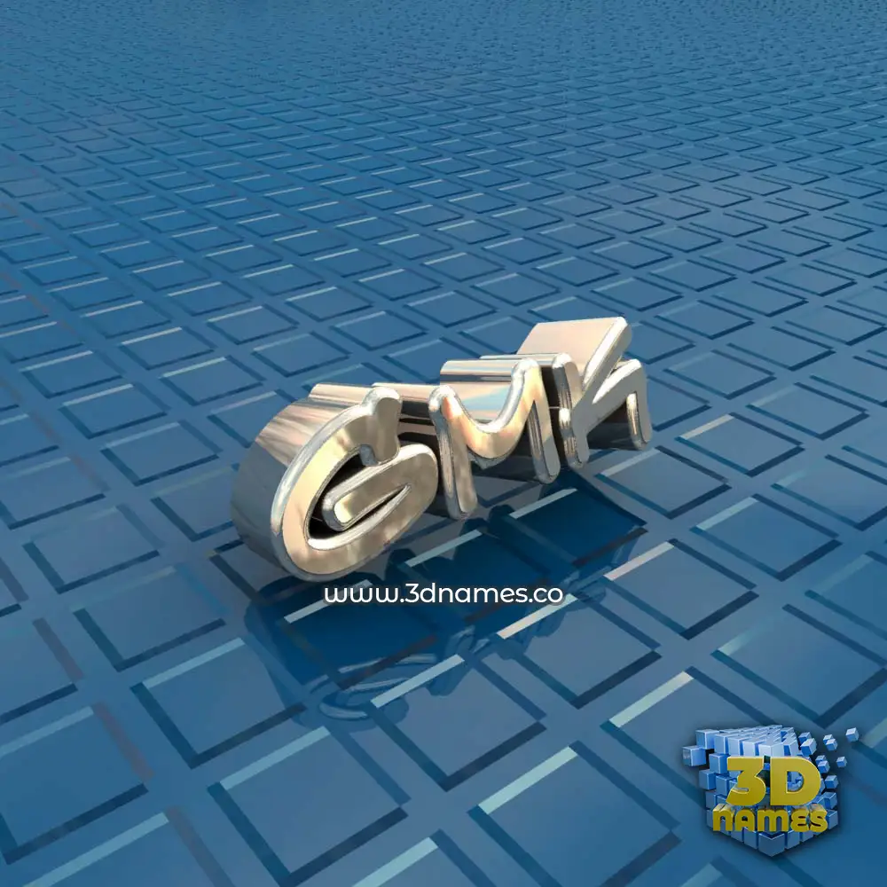 gmk in Blue Bling style - 3D name wallpaper